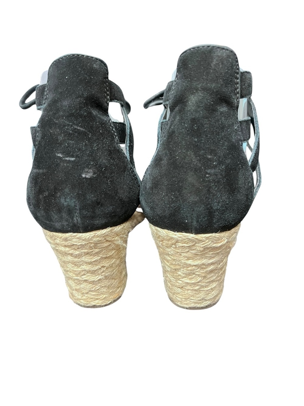 Vionic Calypso black suede espadrille strappy wedge sandal size 8.5 - Picture 4 of 9